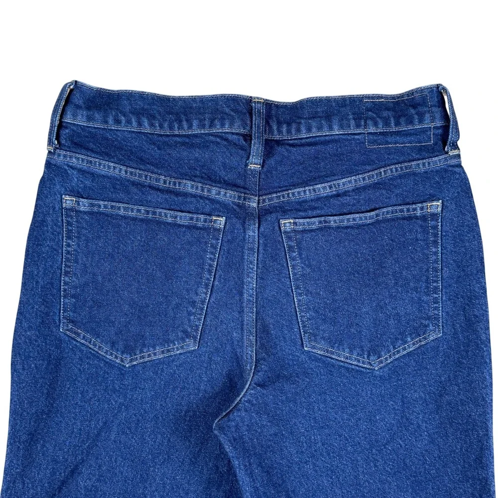 J.Crew '96 Slim Wide Leg‎ Cropped Women's Jeans Size 30 Blue High Rise Raw Hem